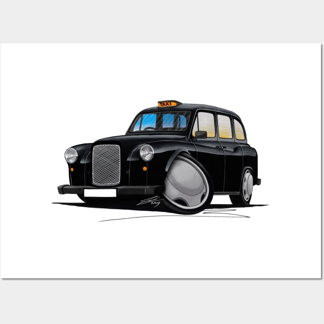 London Fairway Taxi Cab Black Wall Art by y30man5